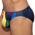 Addicted AD Rainbow Bikini Swim Brief - Navy