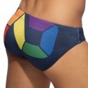 Addicted AD Rainbow Bikini Swim Brief - Navy