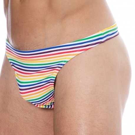 Sweet Banana String de Bain Rainbow Stripes Multicolore