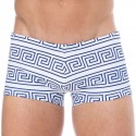 Sweet Banana Greek Frame Swim Trunks - White - Blue