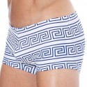 Sweet Banana Greek Frame Swim Trunks - White - Blue