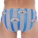 Sweet Banana Greek Columns Swim Briefs - Light Blue