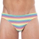 Sweet Banana Rainbow Stripes Swim Briefs - Multicolor