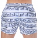 Sweet Banana Greek Frame Swim Shorts - White - Blue