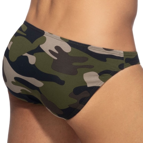 Addicted Camo Cotton Bikini Briefs - Khaki