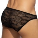 Addicted Flowery Lace Bikini Briefs - Black