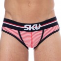 SKU Striped Cotton Briefs - Red - White