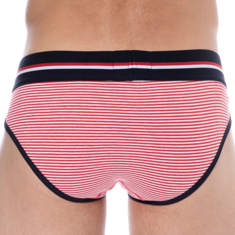 SKU Striped Cotton Briefs - Red - White