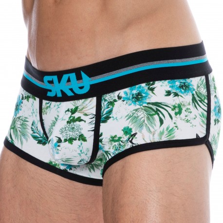 SKU Floral Cotton Trunks - White