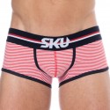 SKU Shorty Coton Rayure Rouge - Blanc