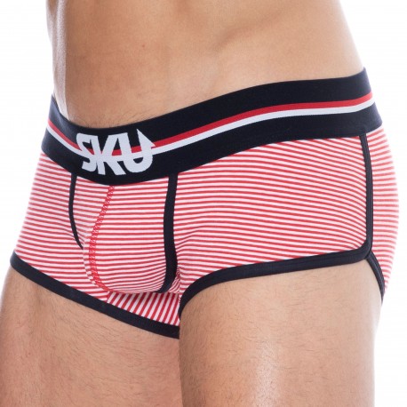 SKU Striped Cotton Trunks - Red - White