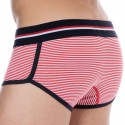 SKU Shorty Coton Rayure Rouge - Blanc