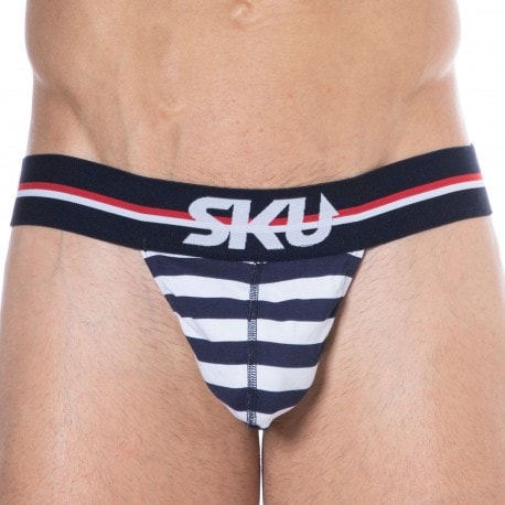 SKU Cotton Backless Thong - Sailor