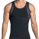 LEO Stretch Cotton Moderate Compression Shaper Tank Top - Black