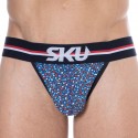 SKU Floral Cotton Tanga Briefs - Blue