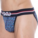 SKU Floral Cotton Tanga Briefs - Blue