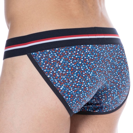 SKU Slip Tanga Coton Floral Bleu