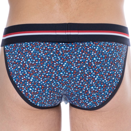 SKU Slip Tanga Coton Floral Bleu