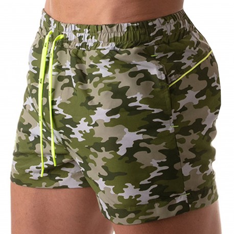 TOF Paris Iconic Swim Shorts - Khaki Camo