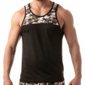 TOF Paris Iconic Mesh Tank Top - Black - Khaki Camo