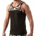 TOF Paris Iconic Mesh Tank Top - Black - Khaki Camo