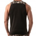 TOF Paris Iconic Mesh Tank Top - Black - Khaki Camo