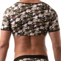 TOF Paris Iconic Crop T-Shirt - Khaki Camo