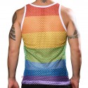 Andrew Christian Débardeur Stripe Mesh Pride Arc-en-ciel