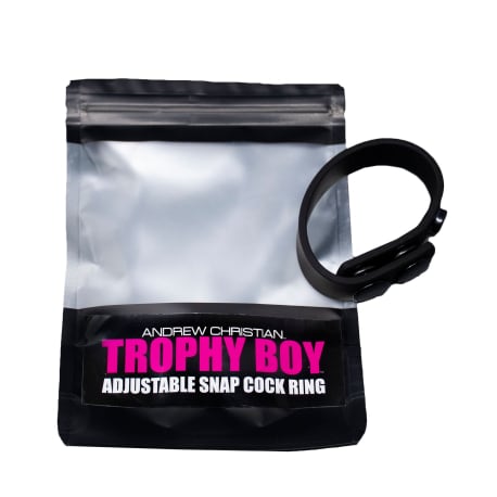 Andrew Christian Cockring Trophy Boy Ajustable Par Boutons-Pression - Noir