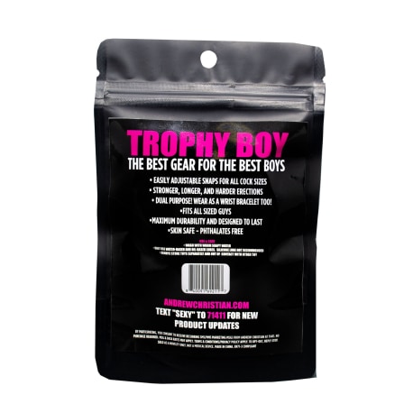 Andrew Christian Cockring Trophy Boy Ajustable Par Boutons-Pression - Noir