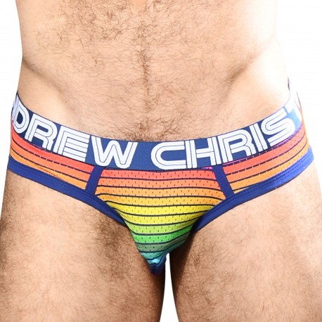 Andrew Christian Slip Horizon Mesh Stripe Almost Naked Arc-en-ciel