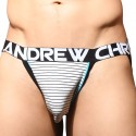 Andrew Christian Avalon Stripe Jock with Almost Naked - White - Black