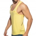 Addicted U-Neck Cotton Tank Top - Yellow