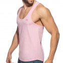 Addicted U-Neck Cotton Tank Top - Pink