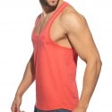 Addicted U-Neck Cotton Tank Top - Coral