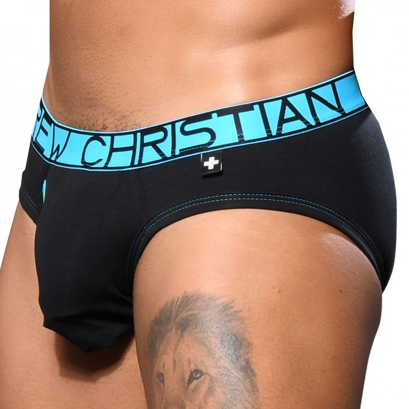 Andrew Christian Almost Naked Fly Tagless Briefs Black INDERWEAR