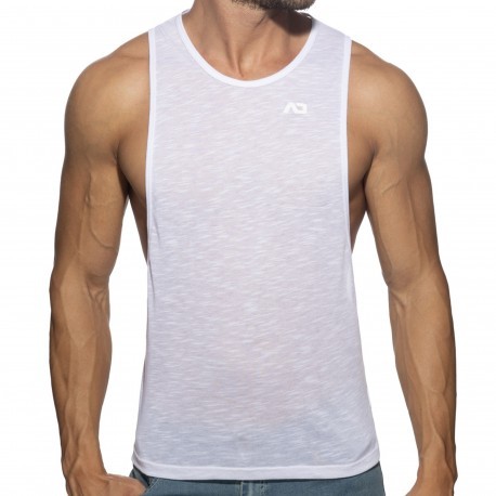 Addicted Flame Low Rider Tank Top - White