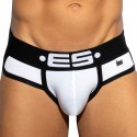 ES Collection Double Side Cotton Briefs - White - Black