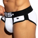 ES Collection Double Side Cotton Briefs - White - Black