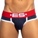 ES Collection Double Side Cotton Briefs - Navy - Red