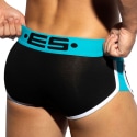 ES Collection Double Side Cotton Trunks - Black - Turquoise