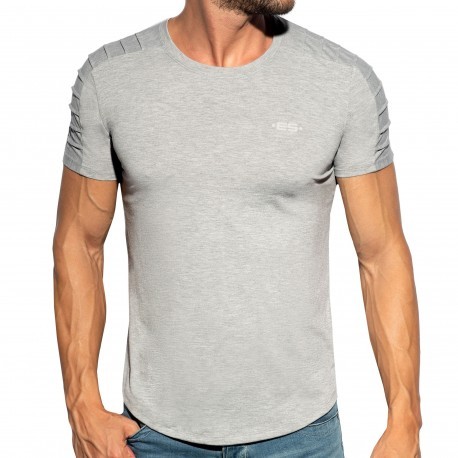 T-shirt col rond Calvin Klein blanc avec carré rouge pour homme - T