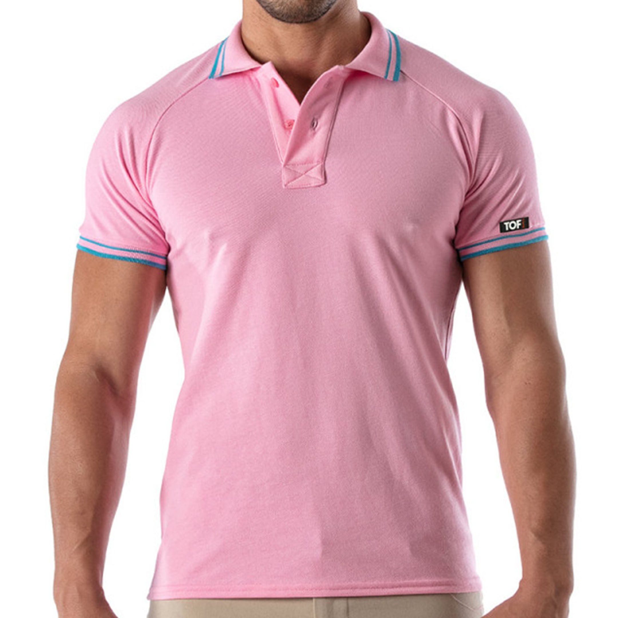 TOF Paris Patriot Cotton Polo Shirt – Pink XL