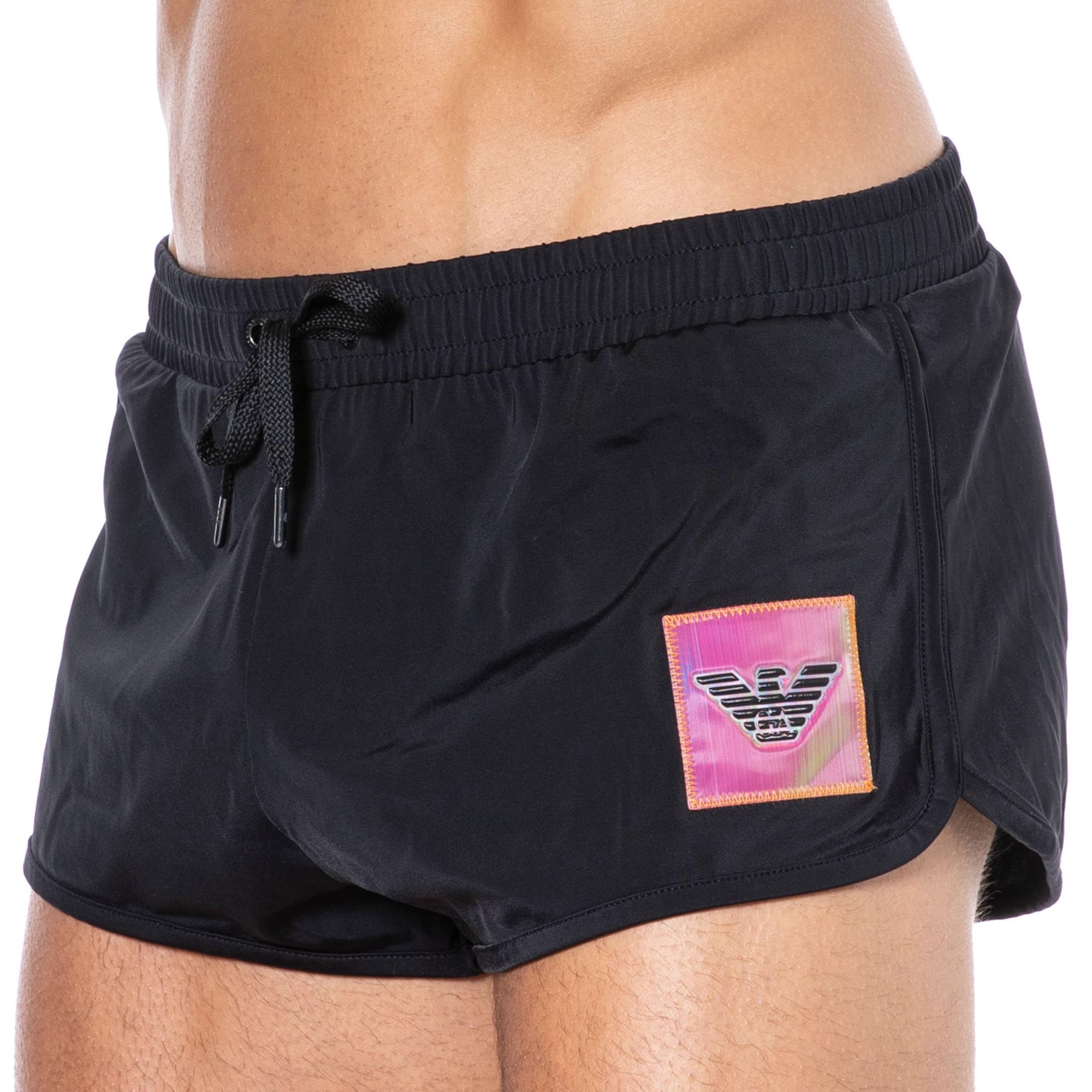 Emporio Armani Iridiscent Patch Swim Shorts - Black | INDERWEAR