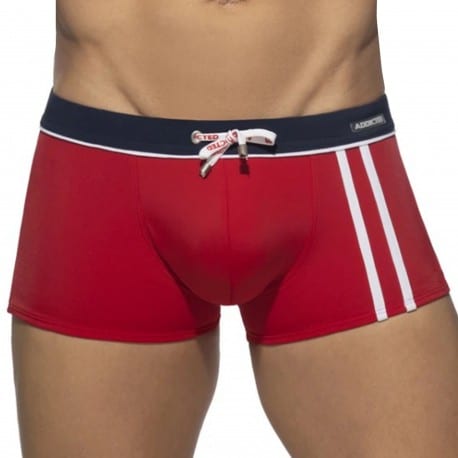 Addicted Sport Detail Binding Swim Trunks - Red