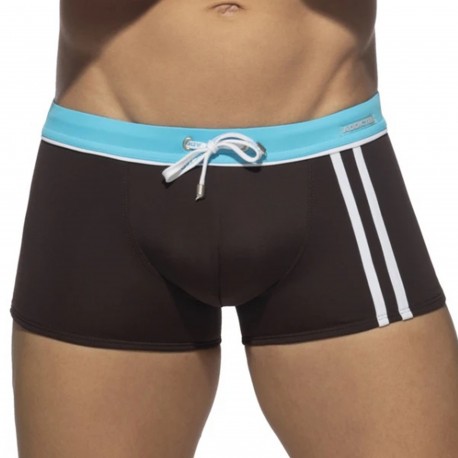 Addicted Sport Detail Binding Swim Trunks - Brown