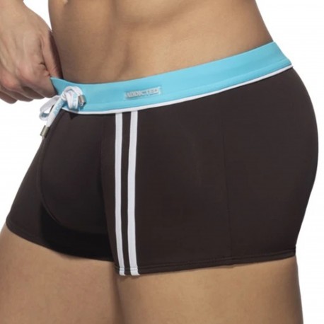 Addicted Sport Detail Binding Swim Trunks - Brown