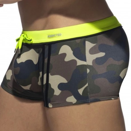 Addicted Sport Detail Binding Swim Trunks - Camouflage