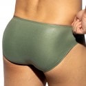 ES Collection Shiny Recycled Rib Bikini Briefs - Khaki