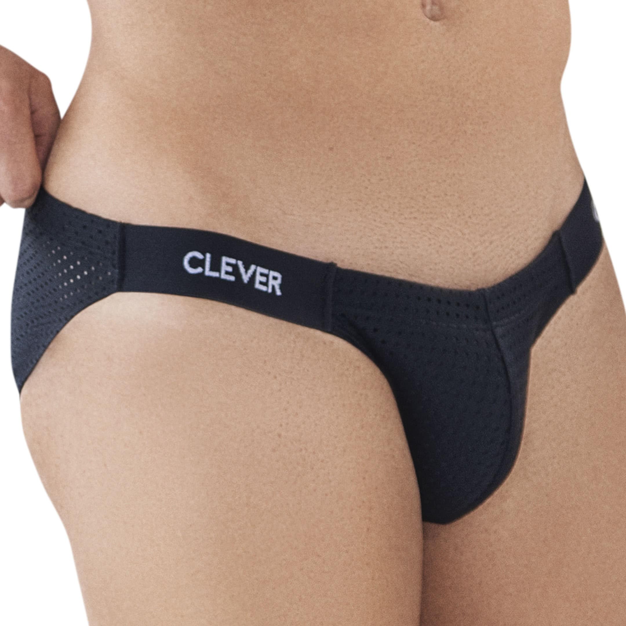 Clever Moda Thong Mesh Black Men's Underwear (M) at  Men's Clothing  store